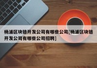 杨浦区块链开发公司有哪些公司[杨浦区块链开发公司有哪些公司招聘]