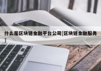 什么是区块链金融平台公司[区块链金融服务]